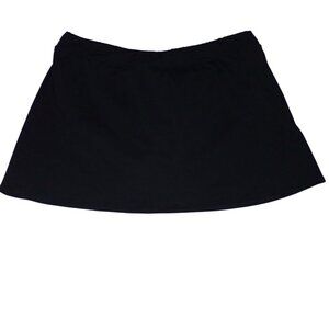 Lands' End Swim Skirt Skort Women 16 Black‎ Modest Casual Classic